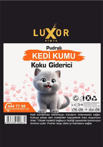 Luxor Kimya Pudralı Kedi Kumu Koku Giderici 200 ML