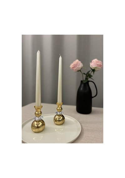 Gold Rengi Globe Crystal 2'li Şamdan&mumluk Seti Altın - 820428241 Altın