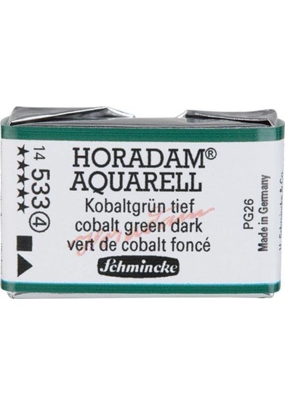 Schmincke : Horadam Aquarell Artist Sulu Boya : Tam Tablet : Seri 4 533 Cobalt Green Dark