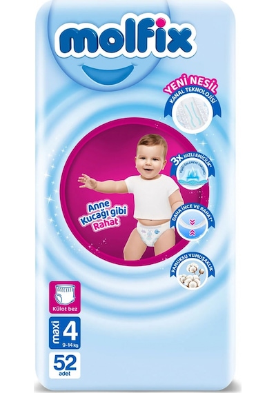 Molfix Külot Bez Fırsat Paketi 4 Beden 7-14 Kg 52 Adet 4 Numara