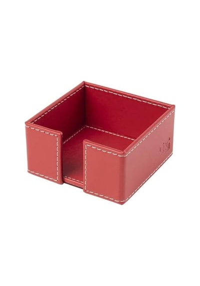 Küp Bloknotluk Suni Deri Masaüstü 10x10x5 Cm. Kırmızı Genel