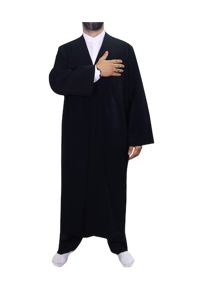 Akıncı Tekstil Namaz Cübbesi Buhara Yaka Siyah