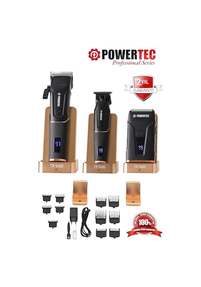Powertec TR-5400 Saç & Sakal & Ense Profesyonel Tıraş Makinesi Seti