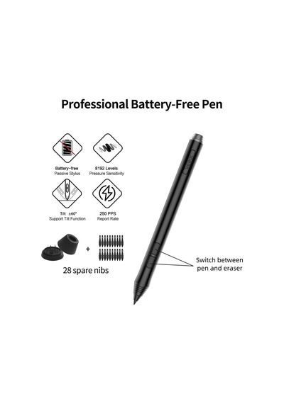 Tr A15 Pro 10x6 İnç Profesyonel Grafik Tablet, 16384 Yüksek Seviye Basınç Hassasiyetli Profesyonel 5080 Lpı Grafik