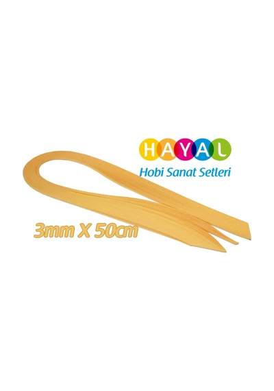 Hayal 3 Mm Koyu Sarı Renk Quilling Kağıdı - 100'Lü
