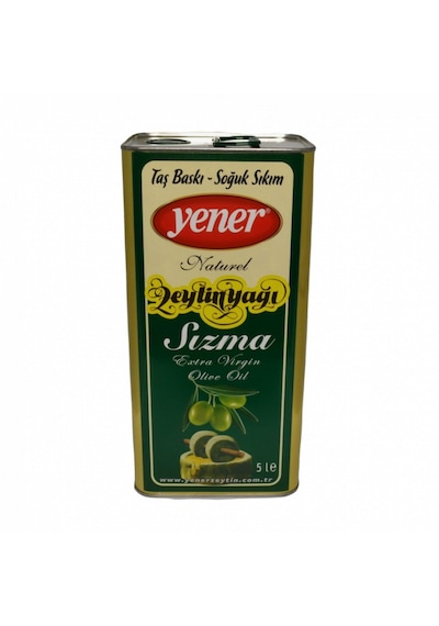 5 Lt Yener Taş Baskı Soğuk Sıkım Zeytin Yağı Yeni Mahsül 2025-2026