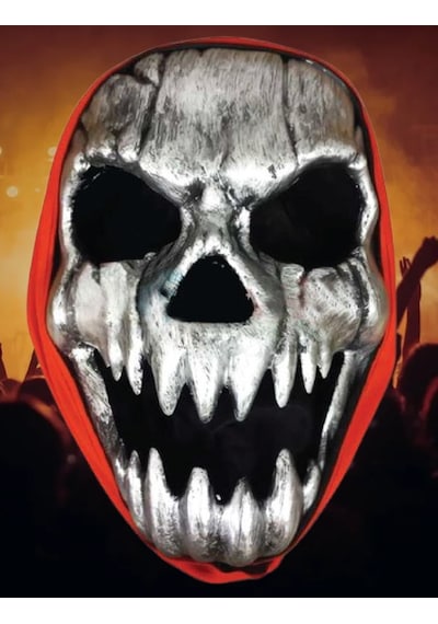 Cadılar Bayramı Halloween Maske Plastik İskelet Gümüş Arkası Tüllü Korku Maskesi Diğer