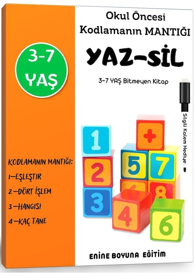 Okul Öncesi Kodlama Mantığı Yaz-Sil Kitabı