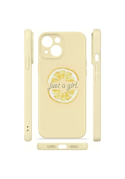 Apple iPhone Uyumlu 13 Vorian İnce Kamera Korumalı Mika Kılıf Just A Girl Lemon Just A Girl Lemon Mika