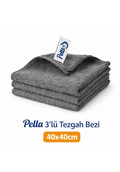 Mikrofiber Temizlik Bezi 3'lü Paket 40x40 Cm - Iz Bırakmaz, Kurulama Gerektirmez, Yüksek Emici Gri