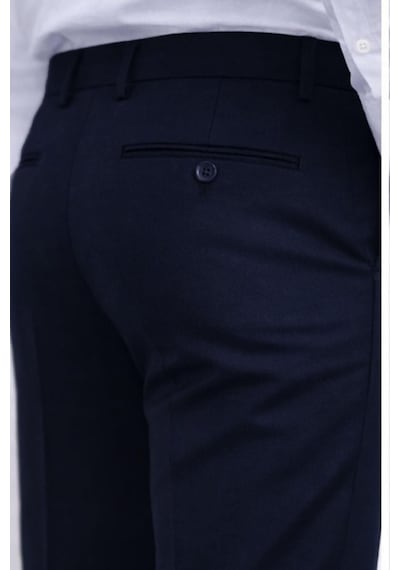 Classics Men Caserta Regular Fit Erkek Armürlü Keten Pantolon - 7635 Lacivert