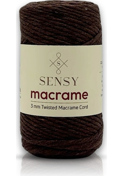 Sensy Premium Taranan Makrome Makrame Hobi Ipi Acı Kahve
