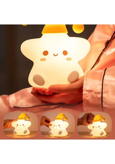 Çocuk Gece Lambası Yumuşak Dokunmatik Rgb Renk Modu,emzirme Işığı Bebek Odası,dokunmatik Kontrol, Usb Şarjı Bpa İçermez 10 Parça Siyah