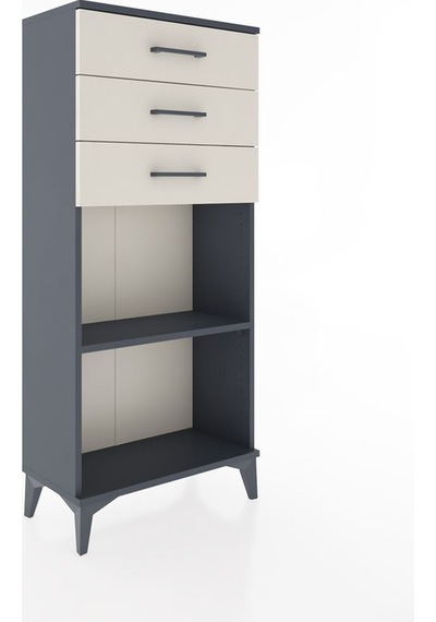 Hyperion Dolap Tek Raflı 3 Çekmeceli 60x44x134 Antrasit-aytaşı Antrasit