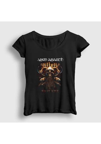 Presmono Kadın First Kill Amon Amarth T-shirt Siyah