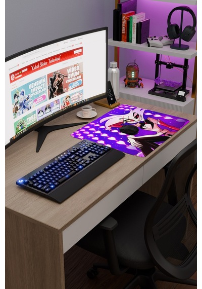 Hazbin Hotel Kaymaz Dikişli Kauçuk Oyuncu Mousepad V3 - 48x40 Xl Gaming Mouse Pad Fare Altlığı