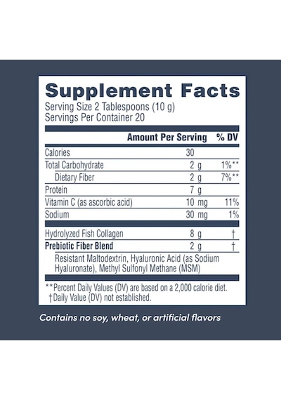 Marine Collagen Peptides + Hyaluronic Acid & C Powder, 7 Oz 200 G Powder