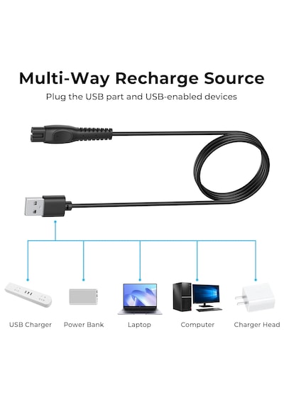 Philips Mg3915 6'sı 1 Arada Bakım Seti İle Uyumlu 5v Usb Şarj Kablosu