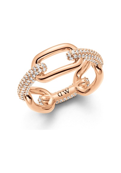 Crystal Link Ring Rose Gold Pembe