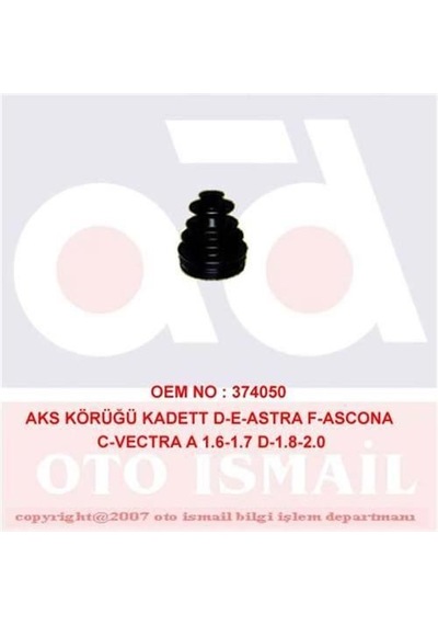 DOĞRU KAUÇUK 639 Aks Körüğü Kadett D E Astra F Ascona C Vectra A 1.6 1.7 D 1.8 2.0