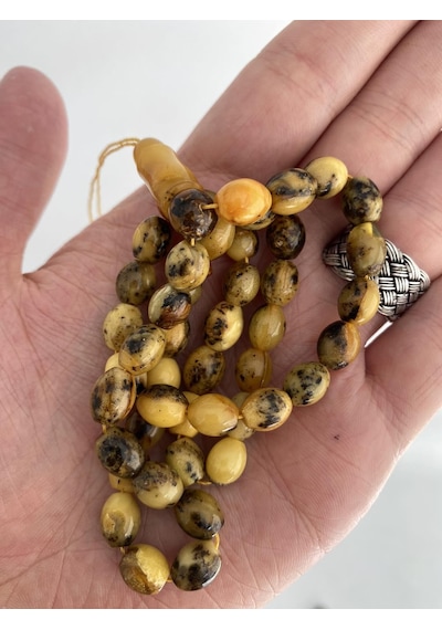 Doğal Kaya Damla Kehribar Tesbih 79769095 45'Lik 4,5 x 3, 5 MM 16 G