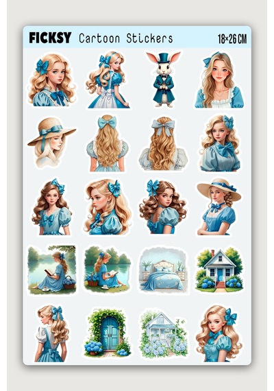 Alice Harikalar Diyarında Sticker Seti - 70 Adet Etiket Çıkartma Diğer