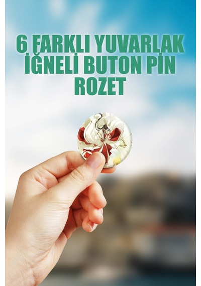 Tian Guan Cifu Heaven Official's Blessing Çanta Süsü Rozet İğneli Buton Rozet Seti 6 Adet Çok Renkli