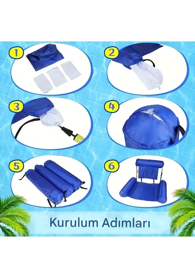 Şişme Su Şezlongu Cobalt Mavisi