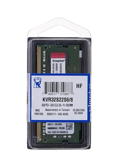 Kingston KVR32S22S6/8 8 GB DDR4 3200 MHz CL22 Notebook Ram