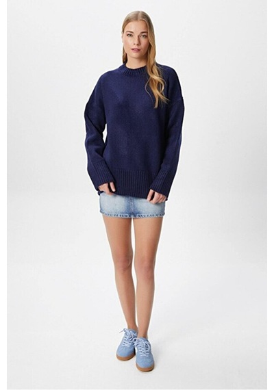 Cloudy Kids Kadın Bisiklet Yaka Oversize Yumuşak Dokulu Triko Kazak Günlük Kullanım Mevsimlik Lacivert - 631280414 Lacivert Cloudy Kids Kadın Bisiklet Yaka Oversize Yumuşak Dokulu Triko Kazak Günlük Kullanım Mevsimlik Lacivert - 631280414 Lacivert