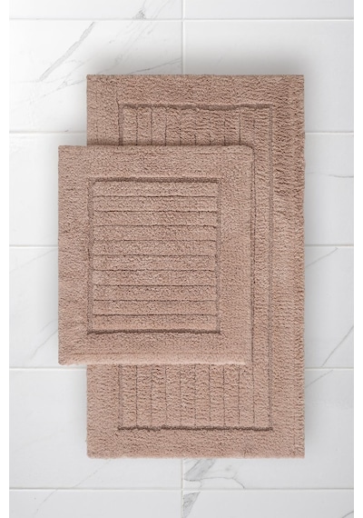 Lilly 2'li Pamuk Banyo Paspas Seti Yumuşak Dokulu Bej Yıkanabilir 60x100 + 60x50cm, Ll004b