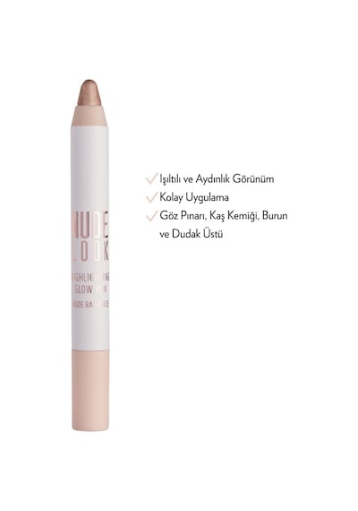 Nude Look 3'lü Makyaj Seti - Ruj - Lipgloss - Aydınlatıcı Kalem
