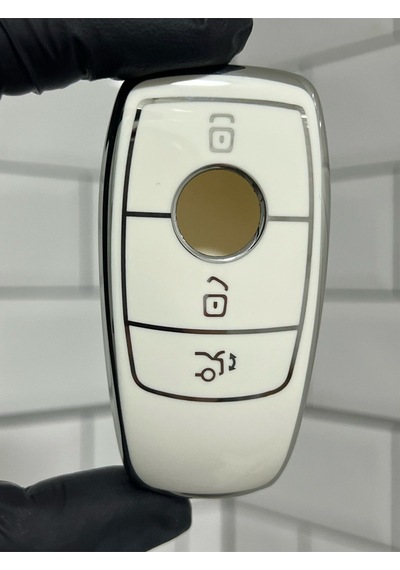 Mercedes B C E Serisi C180 C200 W205 W213 E200 300 Anahtar Kılıfı Beyaz Gümüş Mercedes B C E Serisi C180 C200 W205 W213 E200 300 Anahtar Kılıfı Beyaz Gümüş