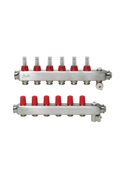 Danfoss 6'lı Paslanmaz Çelik Debimetreli Kollektör Seti - 088u0756