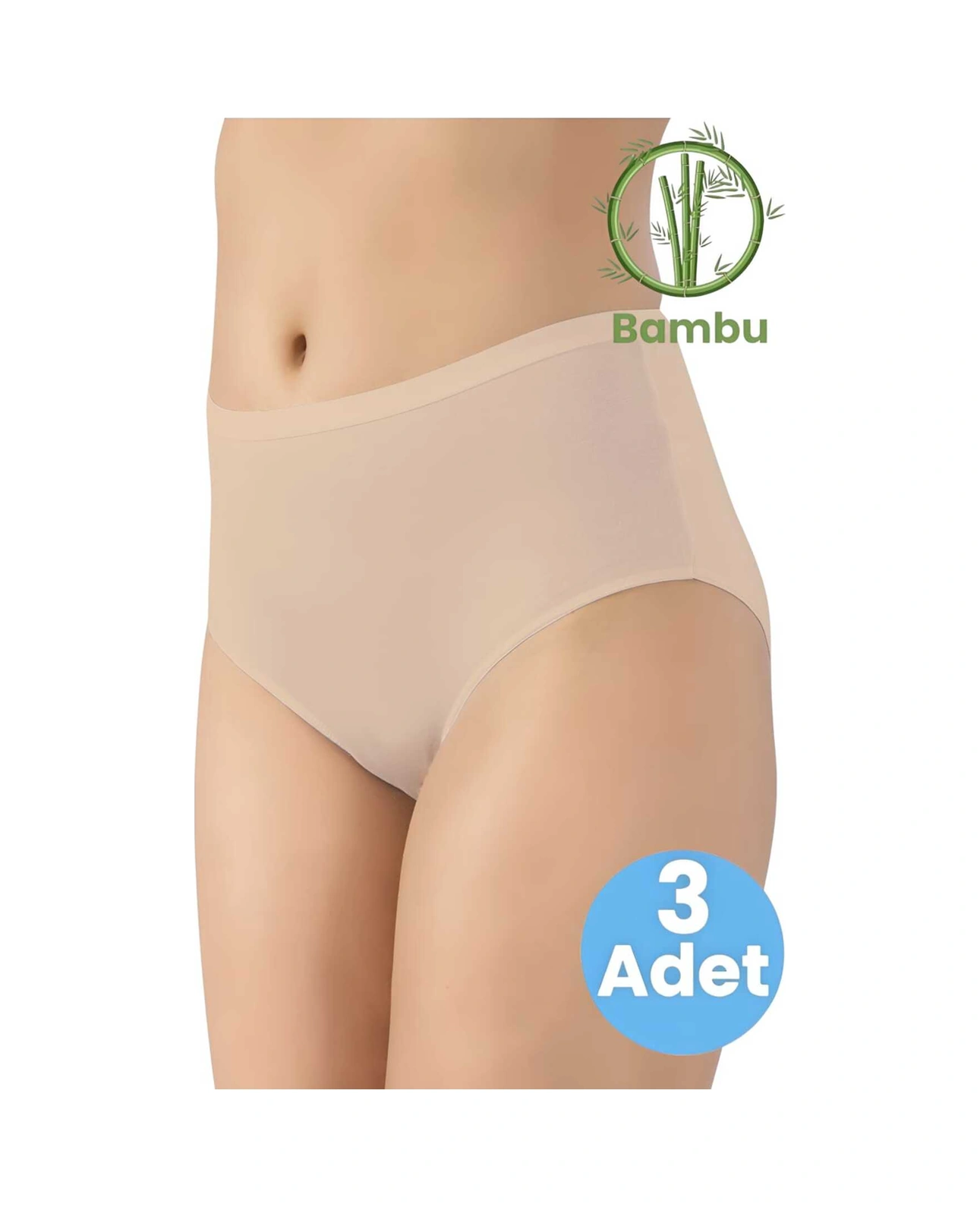 Tezzgelsin Kadın 3'lü Bambu İz Yapmaz Bato Külot Ten Rengi