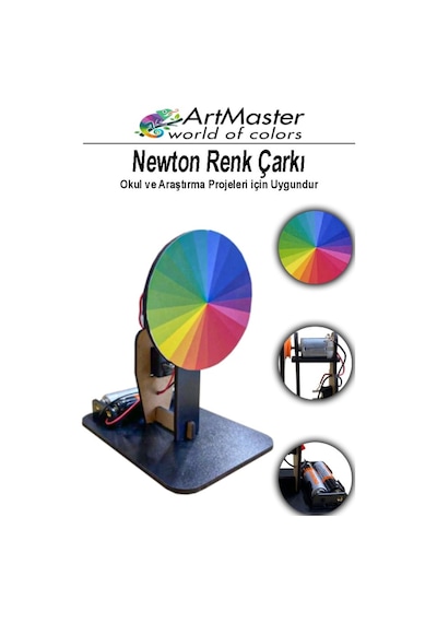 Newton Renk Çarkı Yapım Seti 12x7x10 Cm 1 Adet Okul Sınıf Fen Bilimleri Deney Setleri Nevton Çarkı Yapımı