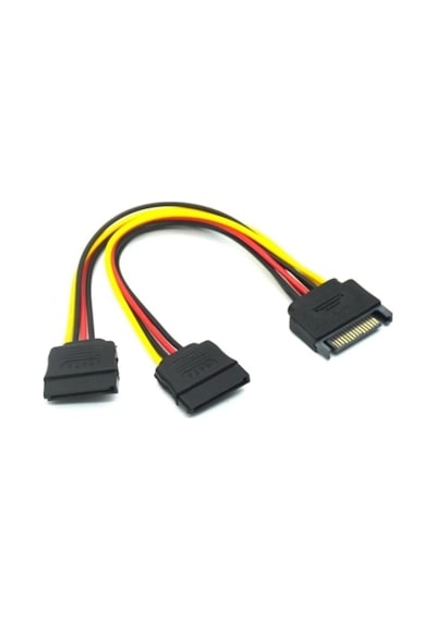 4426 Sata 15 Pin Dişi Erkek 2 Port Çoklayıcı Kablo Splitter Hdd Bağlantı Kablosu