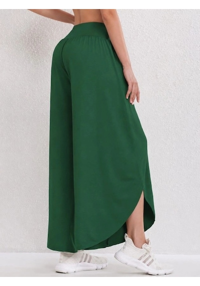 Valensdesign Kadın Yüksel Bel Lastikli Önden Çapraz Detaylı Sandy Pantolon Yeşil