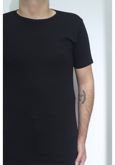 Santa Dmctekstil Erkek Düz Spor Kesim Dar Kalıp Bisiklet Yaka Basic T-shirt Siyah