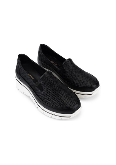 Tamer Tanca Hakiki Deri Kadın Siyah Sneakers & Spor Ayakkabı 298 3200 Bn Ayk Y26 Syh/syh Bsk