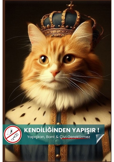 Kral Kedi Posteri, Kral Kedi Posteri, Yüksek Çözünürlüklü Akıllı Kağıt Poster, Yapay Zeka Tasarım