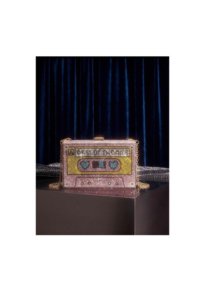 Gael Cassette Crush Taşlı Clutch Çanta Pembe Pembe