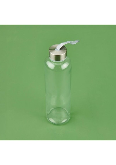Tohana H2o Peluş Kılıflı Cam Matara - Siyah / Şeffaf - 600 Ml Siyah / Şeffaf