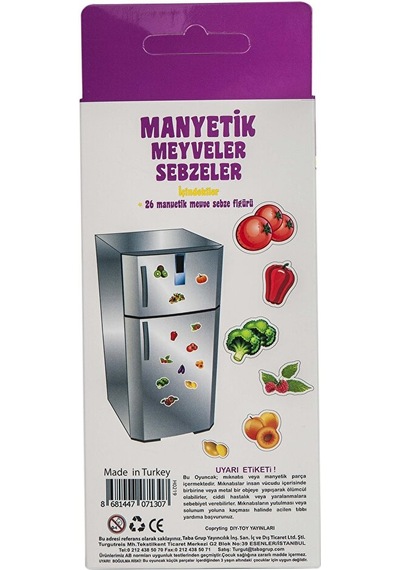Manyetik Meyveler Sebzeler 2 Adet