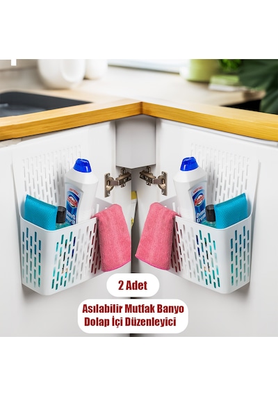 Porsima Org-52 2li Asılabilir Dolap İçi Düzenleyici Organizer Bey Beyaz