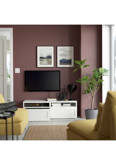 Tv Sehpası, Beyaz, 120x42x39 Cm, Hanvıken, Çıt Çıt Raylı Beyaz Tv Sehpası, Beyaz, 120x42x39 Cm, Hanvıken, Çıt Çıt Raylı Beyaz