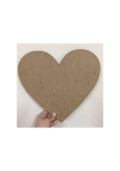 6 Adet Kalp 30 Cm Ham Medefe Supla 3mm Kalınlık Ahşap