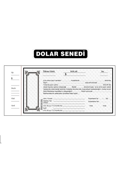 Dolar Senet Karnesi 20.yaprak