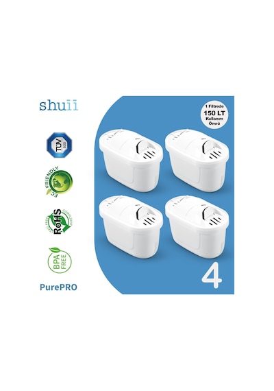 Purepro I Su Arıtma Sürahisi Filtresi 4 Adet Filtre I Jugg Ve Brita Maxtra + Pro İle Uyumlu Purepro I Su Arıtma Sürahisi Filtresi 4 Adet Filtre I Jugg Ve Brita Maxtra + Pro İle Uyumlu
