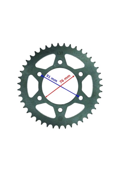 Gear5 Arka Dişli 43t 6 Delikli Oem - Yamaha Mt 125,r 125